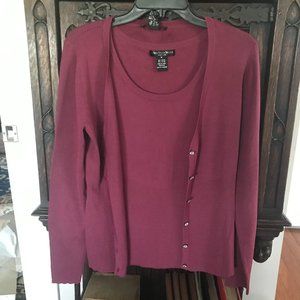 WHITE STREET STUDIO:  PURPLE SWEATER SET SIZE M